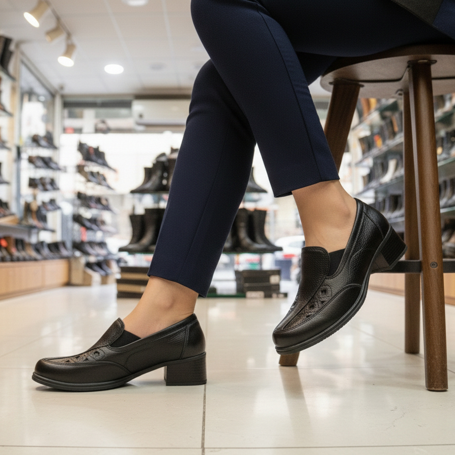 کفش مجلسی زنانه پاشنه 5 سانتی مدل تارا-مشکی