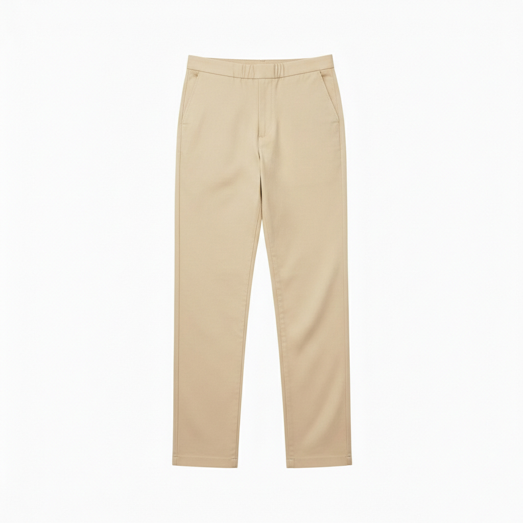 شلوار مردانه بنگال کش دم پا ساده مدل Behnam-کرم